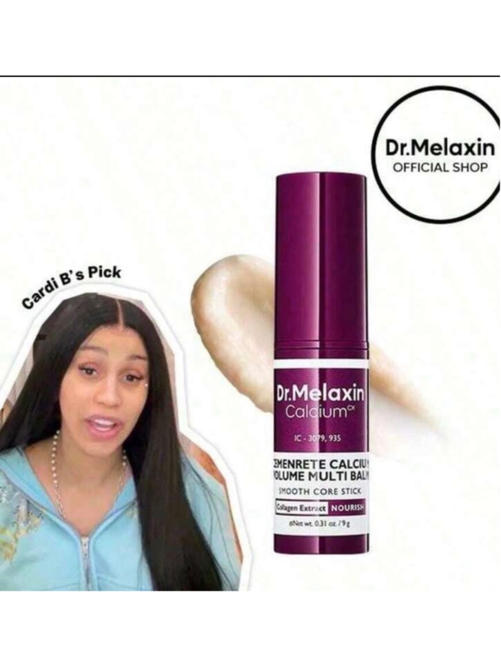 Dr.Melaxin Calcium Volume Multi Balm Eye Cream One Purple White NEW